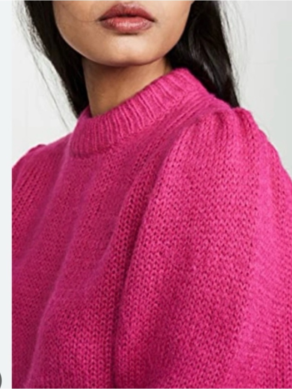 NWT Rebecca Minkoff 'Olive' Short Sleeve Crewneck Sweater In Fuchsia: Size LARGE - Picture 6 of 7